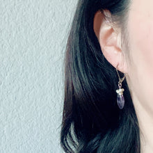 Load image into Gallery viewer, Amethyst Wire Wrapped Short Earrings