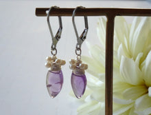 Load image into Gallery viewer, Amethyst Wire Wrapped Short Earrings