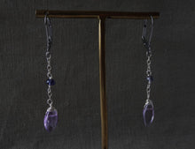 Load image into Gallery viewer, Amethyst and Iolite Chain Earrings