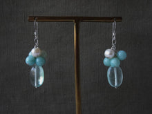 Load image into Gallery viewer, Fluorite and Amazonite Cluster Earrings