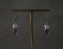 Load image into Gallery viewer, Amethyst Wire Wrapped Short Earrings
