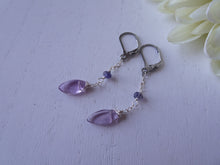Load image into Gallery viewer, Amethyst and Iolite Chain Earrings