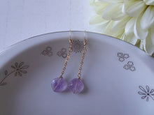 Load image into Gallery viewer, Amethyst Cushion Cut Chain Earrings