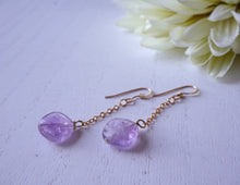 Load image into Gallery viewer, Amethyst Cushion Cut Chain Earrings