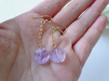 Load image into Gallery viewer, Amethyst Cushion Cut Chain Earrings