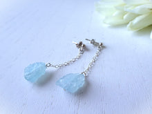 Load image into Gallery viewer, Raw Aquamarine Chain Earrings