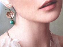 Load image into Gallery viewer, Green Malachite Mandala Earrings