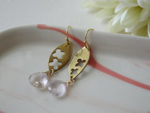 Load image into Gallery viewer, Gold Marquise and Ametrine Floral Earrings