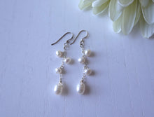 Load image into Gallery viewer, Pearl Chain Dangle Earrings