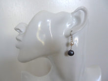 Load image into Gallery viewer, Peacock and white Pearl Earrings