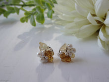 Load image into Gallery viewer, Citrine cluster studs