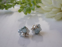 Load image into Gallery viewer, Aquamarine cluster studs
