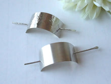 Load image into Gallery viewer, Hammered Textured Hair Slide and Silver Plain Metal Hair Slide