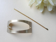 Load image into Gallery viewer, Gold Hair Slide, Brass Hair Cuff.