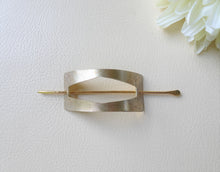 Load image into Gallery viewer, Gold Hair Slide, Brass Hair Cuff.