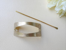 Load image into Gallery viewer, Gold Hair Slide, Brass Hair Cuff.