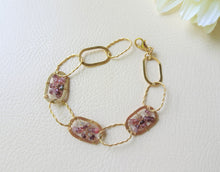 Load image into Gallery viewer, Pink Multi Spinel Bracelet With Gold-Filled Design Chain.