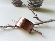 Load image into Gallery viewer, Boho Hair Cuff, Minimalist Bun Holder, Copper Hair Slide