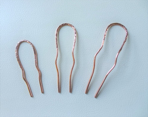 Copper Zigzag Hair Pin, Various Sizes