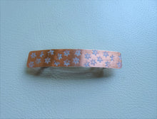 Load image into Gallery viewer, Narrow Flower Stamped Rectangle Barrette