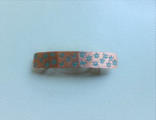 Load image into Gallery viewer, Narrow Flower Stamped Rectangle Barrette