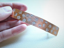 Load image into Gallery viewer, Narrow Flower Stamped Rectangle Barrette