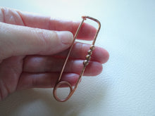 Load image into Gallery viewer, Copper Shawl Pin, Handforged Large Safety Pin