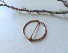 Load image into Gallery viewer, Copper Penannular Brooch, Handforged Celtic Brooch Pin