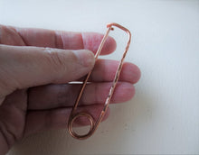 Load image into Gallery viewer, Copper Shawl Pin, Handforged Safety Pin