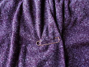 Copper Shawl Pin, Handforged Safety Pin  on Sweater