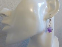 Load image into Gallery viewer, Raw Amethyst Wire Wrapped Earrings