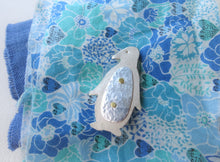Load image into Gallery viewer, Handmade riveted Penguin Brooch