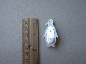 Handmade Penguin Brooch Size