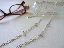 Load image into Gallery viewer, Simple Silver Eye Glasses Chain With Gemstones, Mask Lanyard 