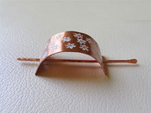 Load image into Gallery viewer, Ponytail Cover, Floral Copper Hair Tie Cover, Hair Slide