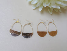 Load image into Gallery viewer, Gold and Silver Half Moon Earrings, Abstract Jewelry