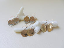 Load image into Gallery viewer, Gold and Silver Oval Dangle Earrings