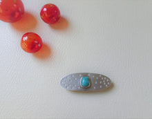 Load image into Gallery viewer, Silver Obidome with Turquoise, Small Sterling Silver Obi Jewelry