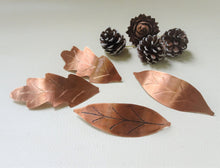 Load image into Gallery viewer, Leaf Barrette, Fall Leaf Copper Hair Clip