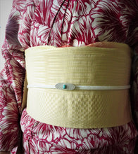 Load image into Gallery viewer, Silver Obidome with Turquoise, Small Sterling Silver Obi Jewelry