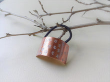 Load image into Gallery viewer, Floral Pony Cuff, Rectangle Copper Hair Tie.