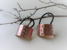 Load image into Gallery viewer, Floral Pony Cuff, Rectangle Copper Hair Tie.