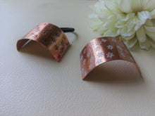 Load image into Gallery viewer, Floral Pony Cuff, Rectangle Copper Hair Tie.