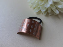 Load image into Gallery viewer, Floral Pony Cuff, Rectangle Copper Hair Tie.