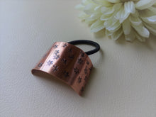 Load image into Gallery viewer, Floral Pony Cuff, Rectangle Copper Hair Tie.