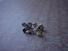 Load image into Gallery viewer, Tiny Silver Flower Studs, Handcrafted Flower Earrings For Her.