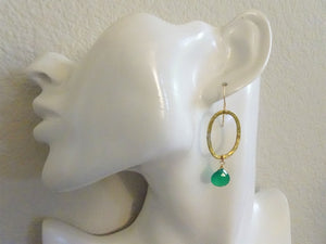 Green Onyx Open Oval Earrings