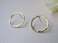 Load image into Gallery viewer, Karma Gold Earrings, Open Circle Earrings
