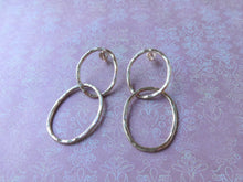 Load image into Gallery viewer, Gold Double Loop Earrings, Modern Minimalist Jewelry.