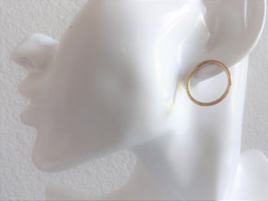 Modern loop earrings, Minimalist jewelry, Gold studs, Oval link.